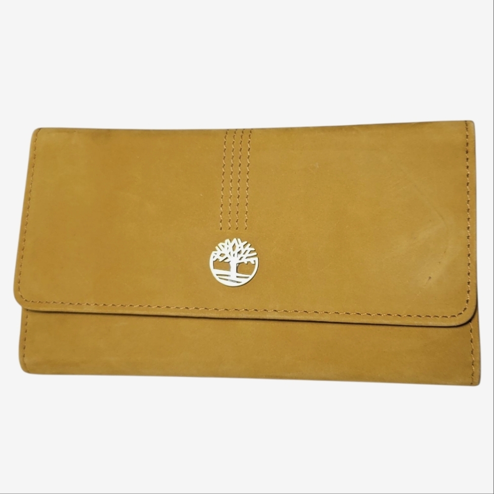 Timberland Tan yellow suede Leather Clutch wallet